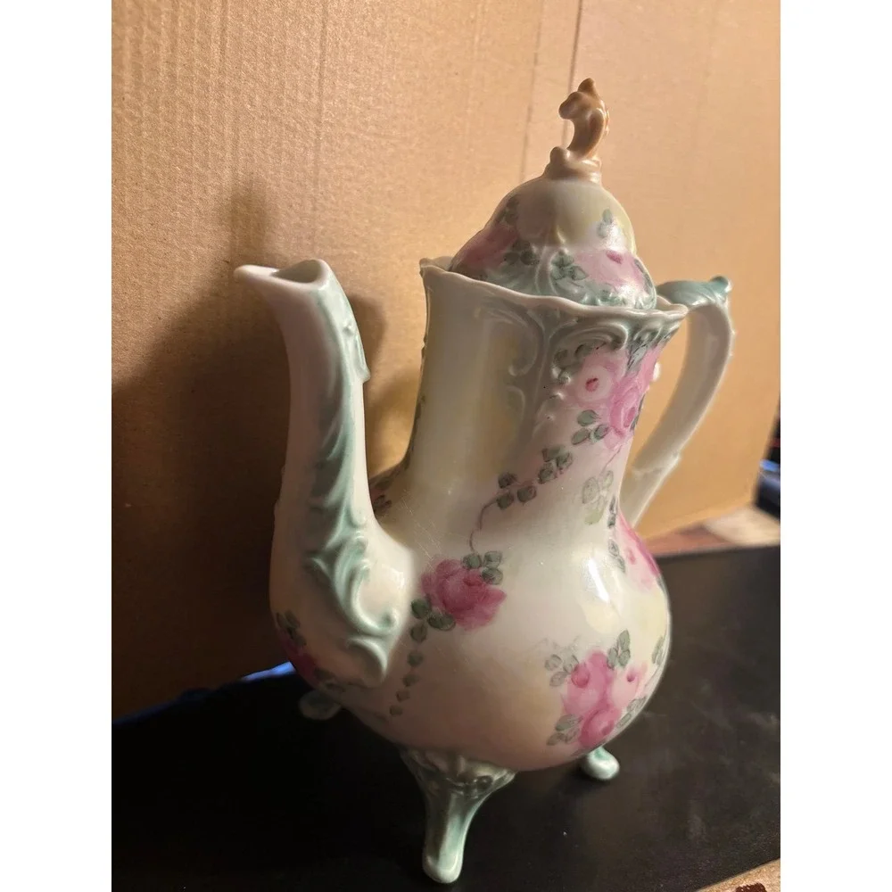 1984 Vintage Hand Painted Teapot With Lid Porcelain